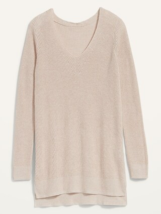Textured V-Neck Sweater Tunic for Women | Old Navy (CA)