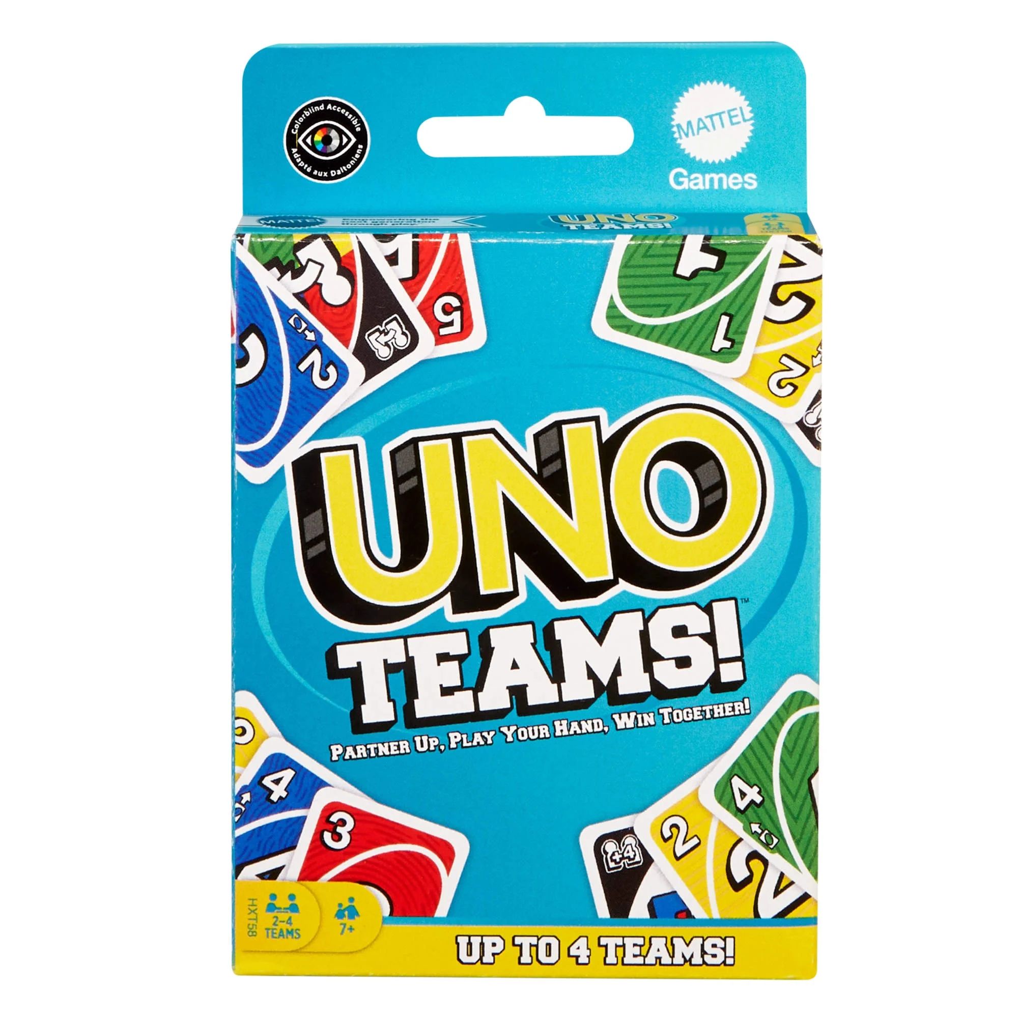 UNO Teams Card Game for Family Nights, Game Nights, Travel, Camping & Parties, Colorblind Accessi... | Walmart (US)