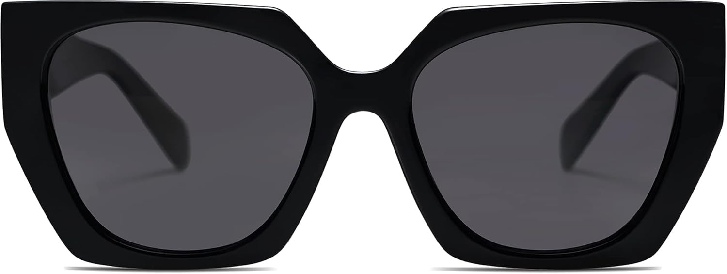 SOJOS Retro Polarized Oversized Sunglasses Womens Big Square Vintage Designer Sunnies | Amazon (US)