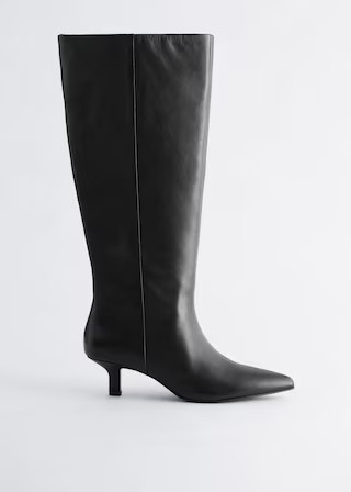 Kitten Heel Leather Knee Boots | & Other Stories UK