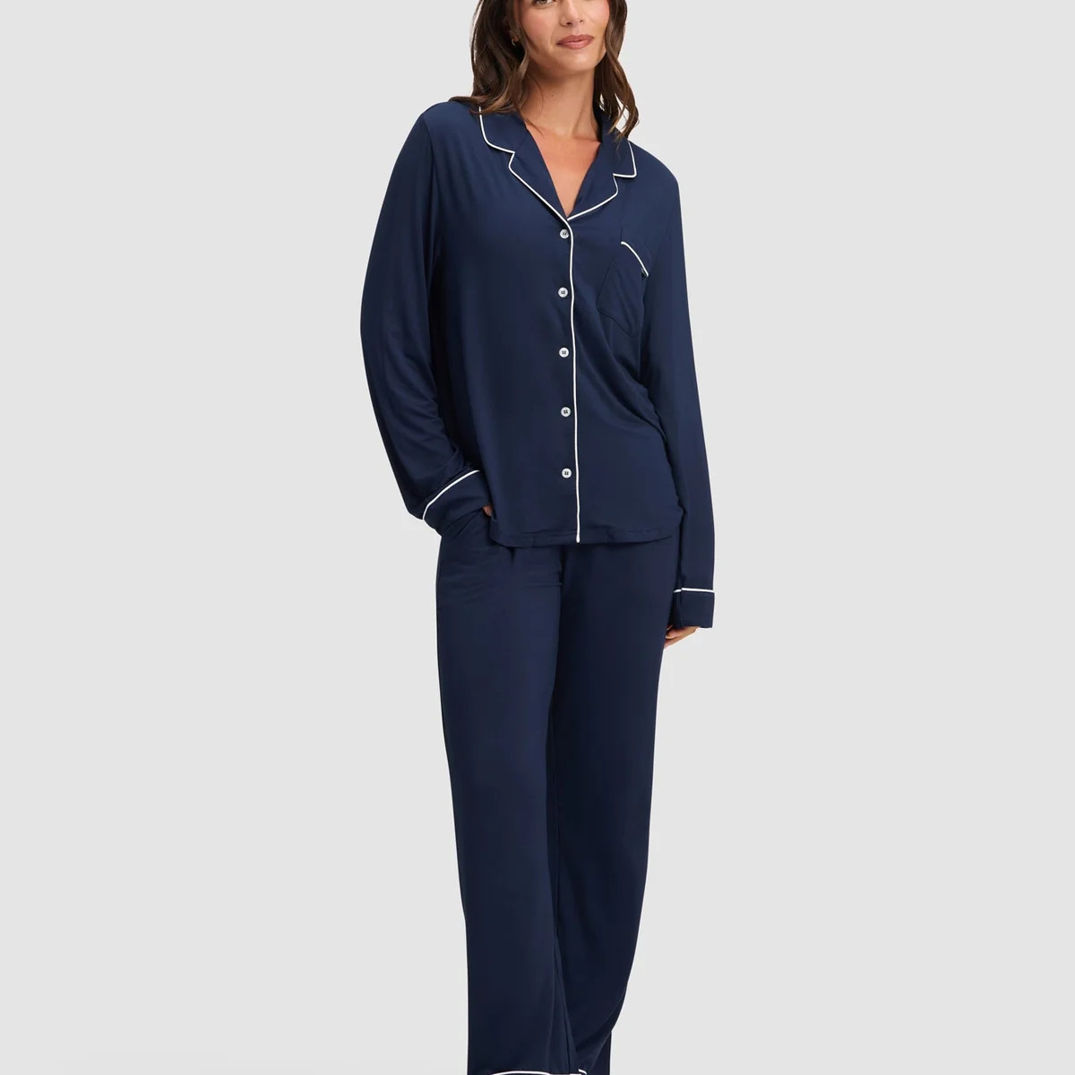 Women's Bamboo Stretch-Knit Long Sleeve Pajama Set | Gathre