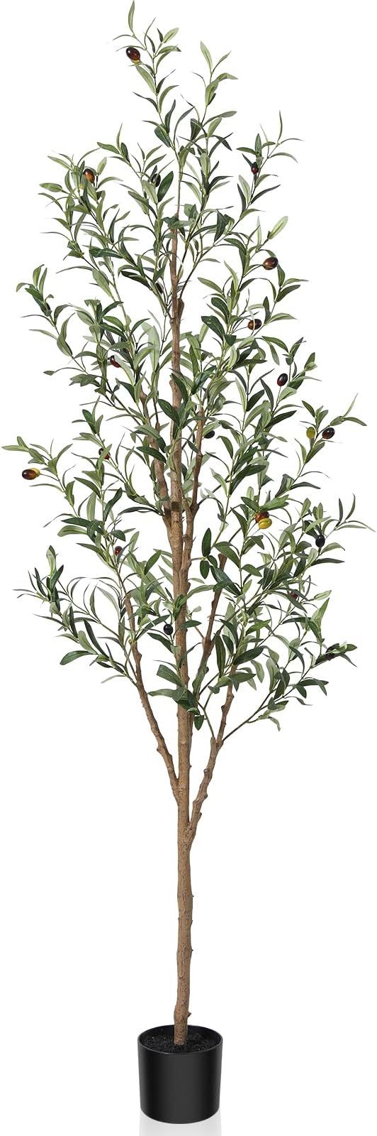Kazeila Artificial Olive Tree Realistic Fake Silk Tree 6 Feet Tall Faux Plant for Home Decor Indo... | Amazon (US)