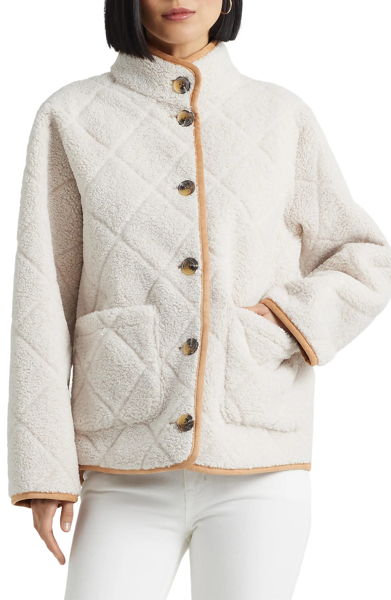 Lauren Ralph Lauren Quilted Faux Shearling Jacket | Nordstrom | Nordstrom
