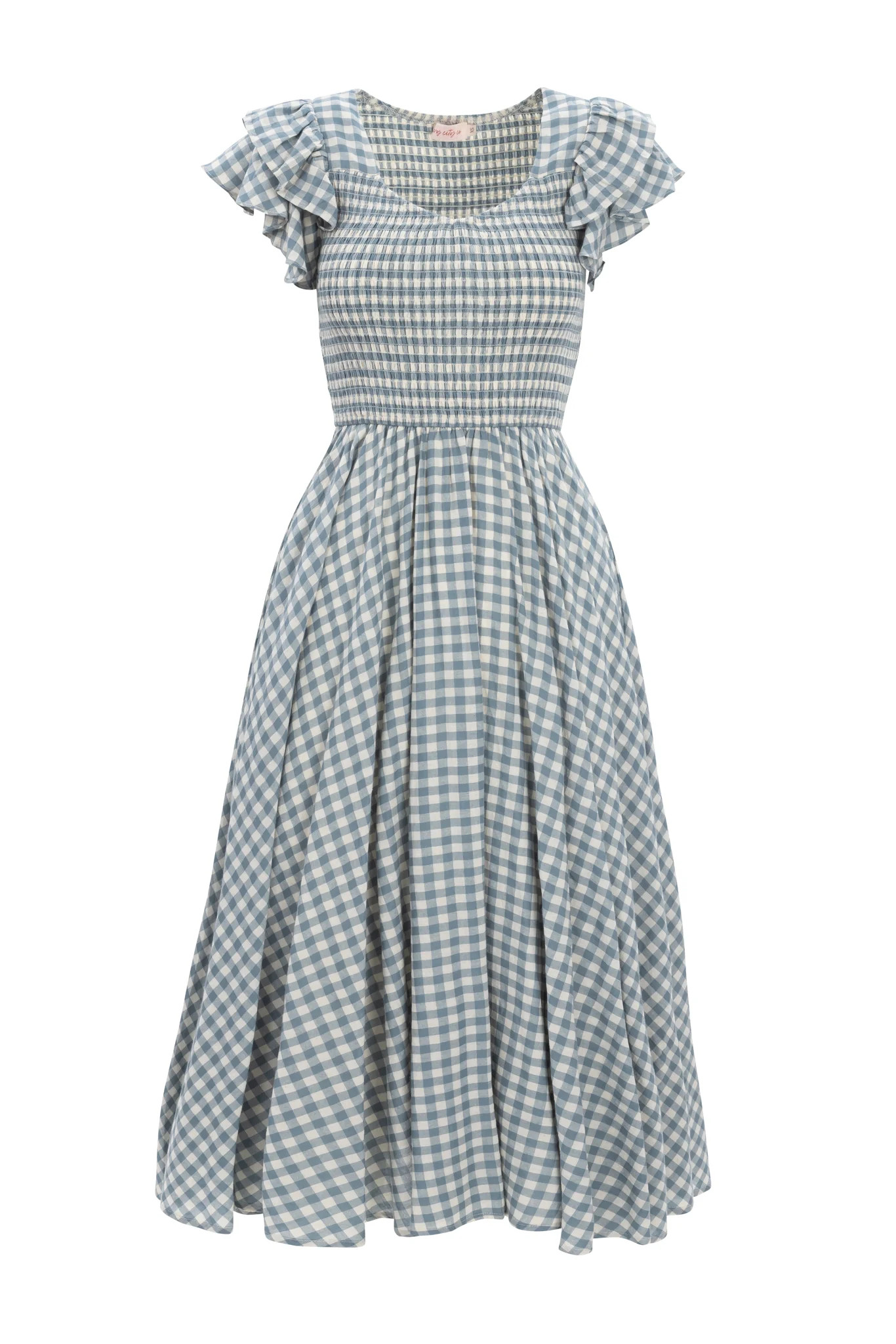 Hattie Dress in Dusty Teal Gingham | Ivy City Co