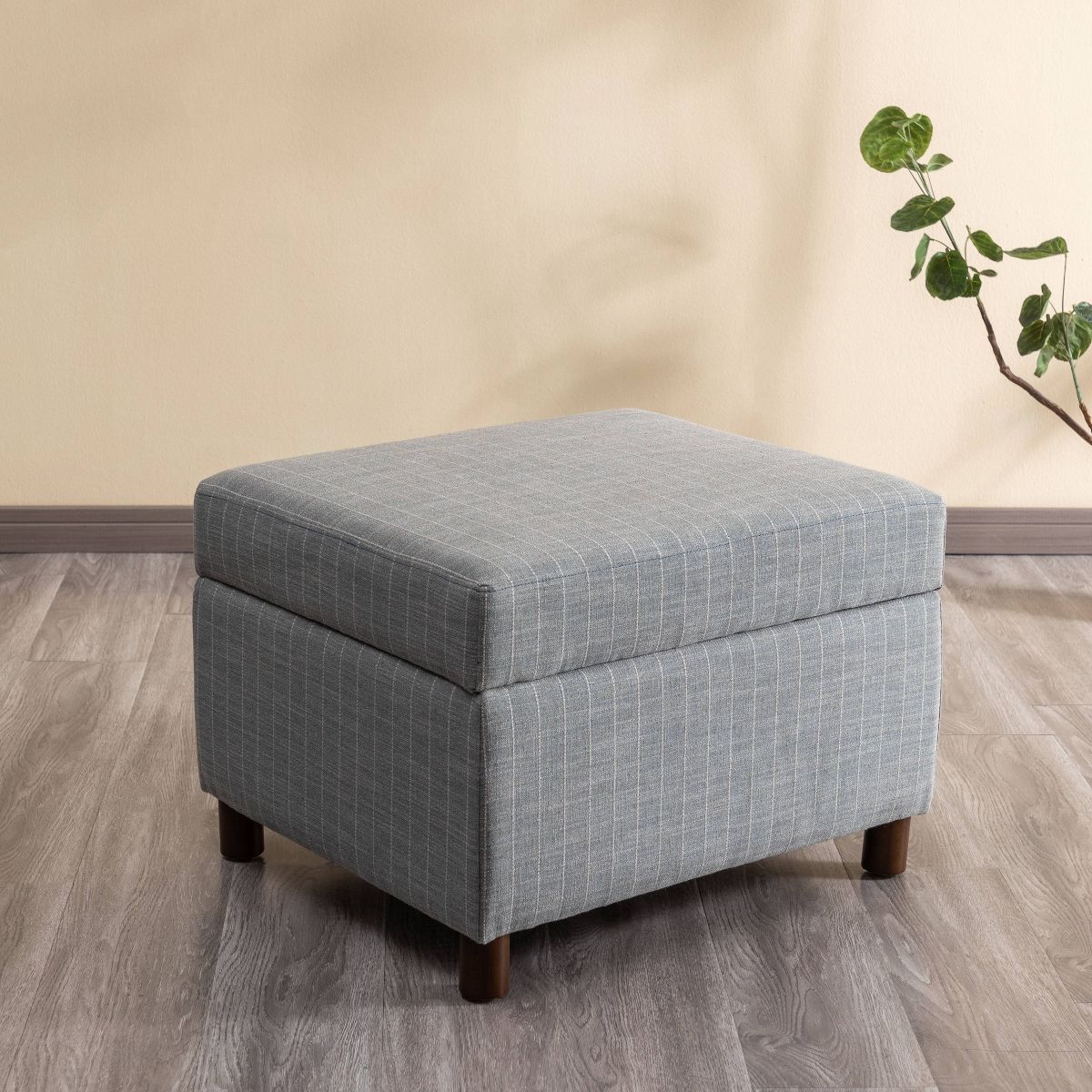 25" Wide Rectangle Storage Ottoman with Wood Legs and Hinged Lid - WOVENBYRD | Target