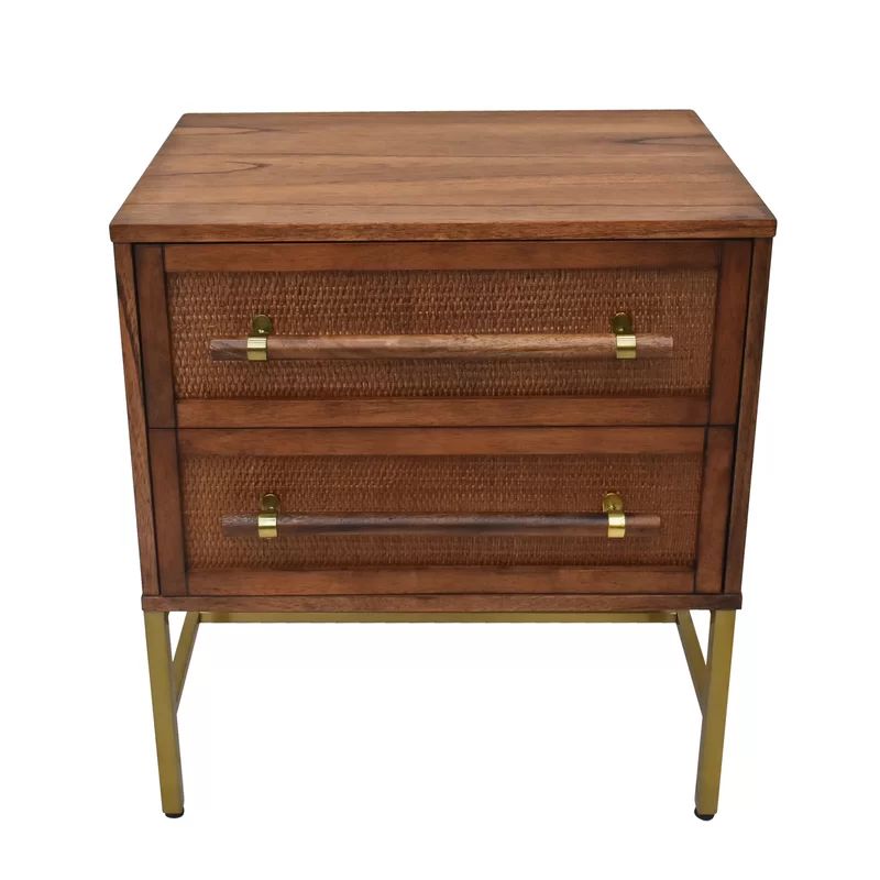 Sophia 2 Drawer Rattan Nightstand | Wayfair North America