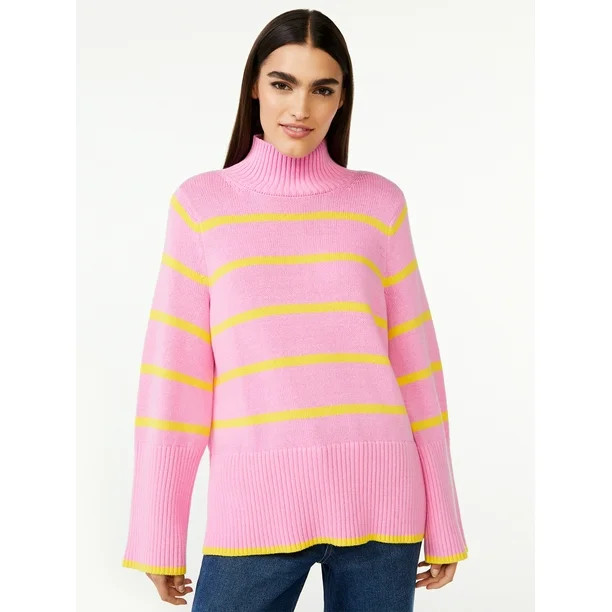 Free Assembly Women's Tall Ribbed Turtleneck Sweater Top - Walmart.com | Walmart (US)