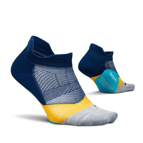 Feetures Elite Light Cushion No Show Tab Ankle Socks - Sport Sock with Targeted Compression - Nitro Navy, M (1 Pair) | Amazon (US)