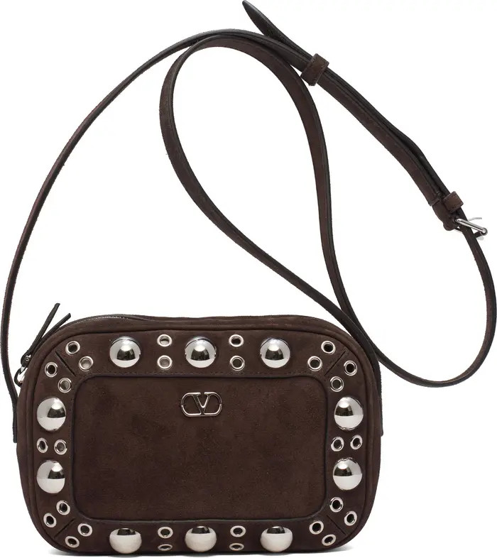Valentino Garavani Nellcôte Studded Suede Crossbody Bag | Nordstrom | Nordstrom