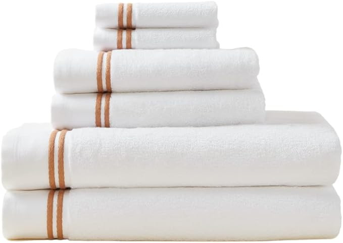 MALEK Luxury Cotton Towel Set - 700 GSM, 100% Cotton, Decorative Bathroom Towel Set, 2 Bath Towel... | Amazon (US)