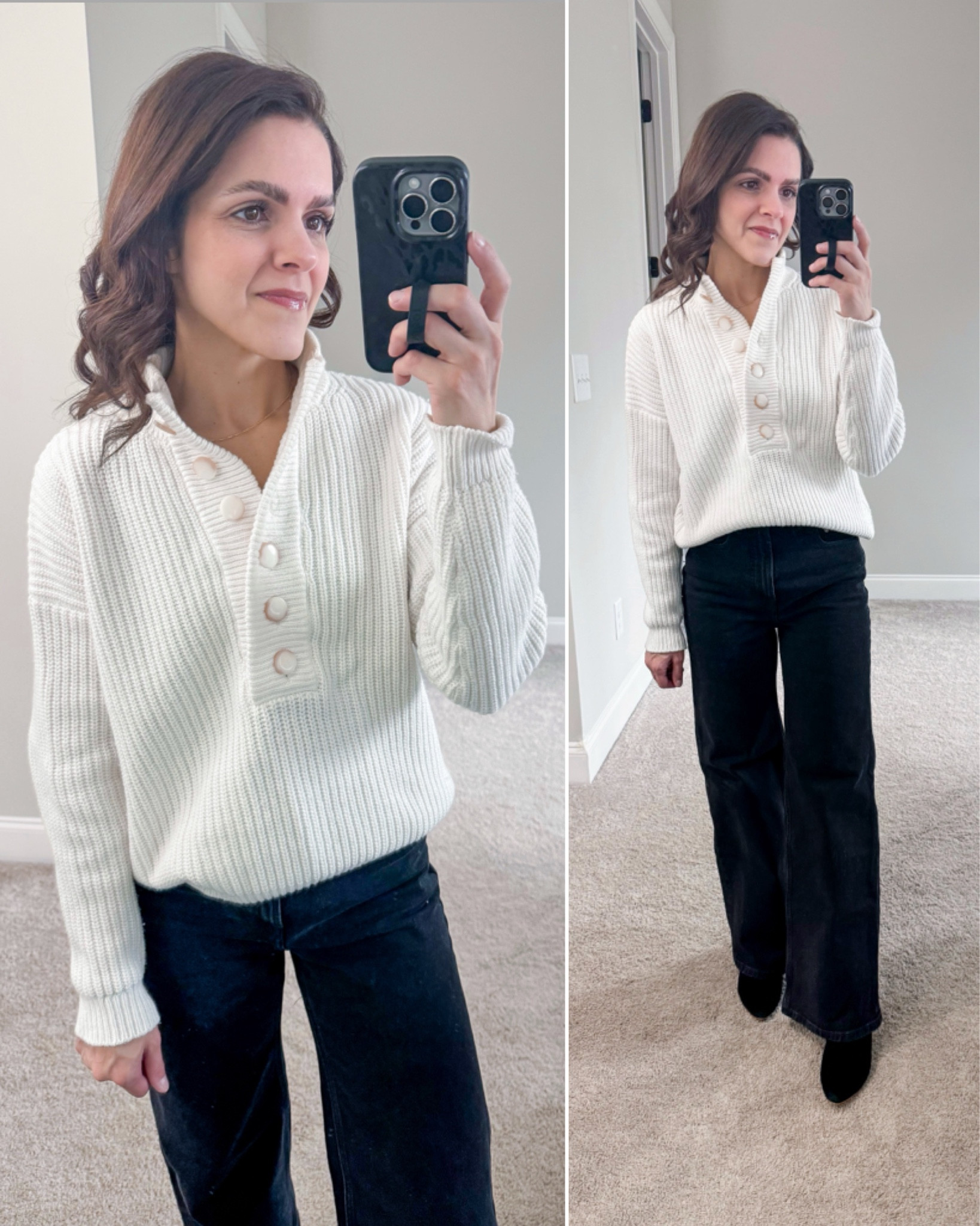 Easy outfit combo | sweater, high rise black wide leg jean, ankle boot 

#LTKstyletip