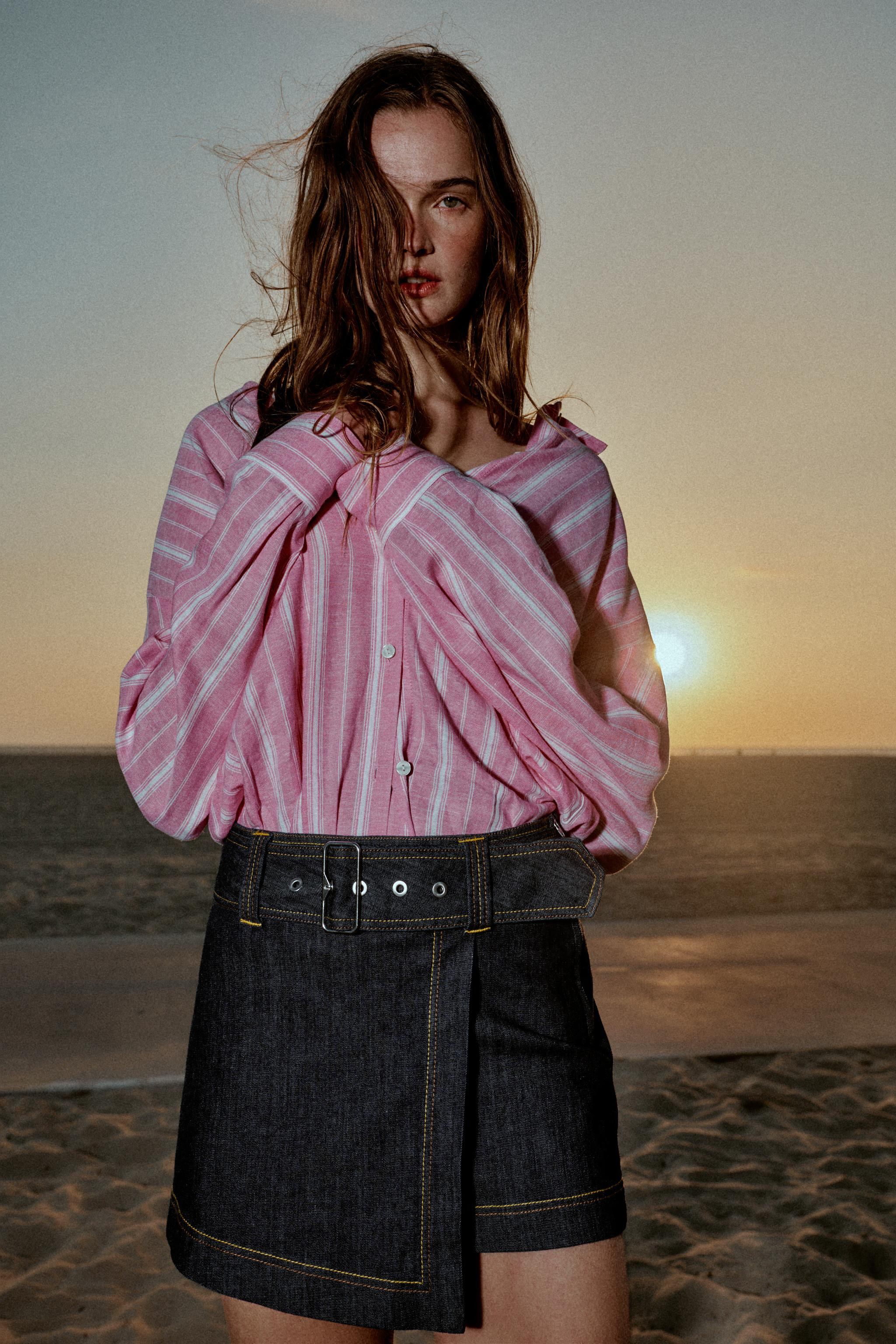 OVERSIZED STRIPED LINEN SHIRT | Zara US
