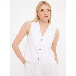 Buy White Linen Blend Coord Waistcoat 18 | Blazers | Tu | Tu Clothing