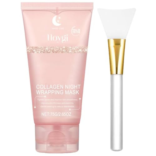 Collagen Overnight Wrapping Peel Off Facial Mask Pack, Collagen Night Wrapping Mask, Hydrates and Tightens Skin, Reduces Sagging, Elasticity & Hydration Care, 2.54 fl.oz (Brush Included) | Amazon (US)