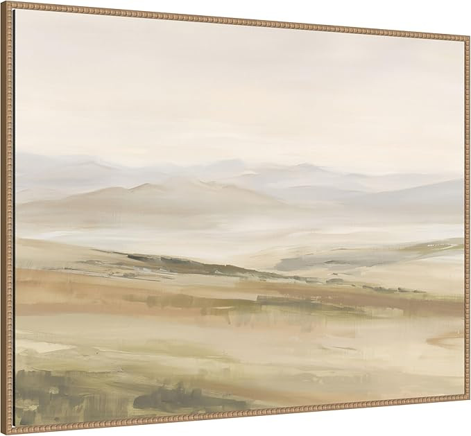 Kate and Laurel Framed Canvas Wall Art Print Fading Fields III by Amy Lighthall, 42 x 32 Sylvie B... | Amazon (US)