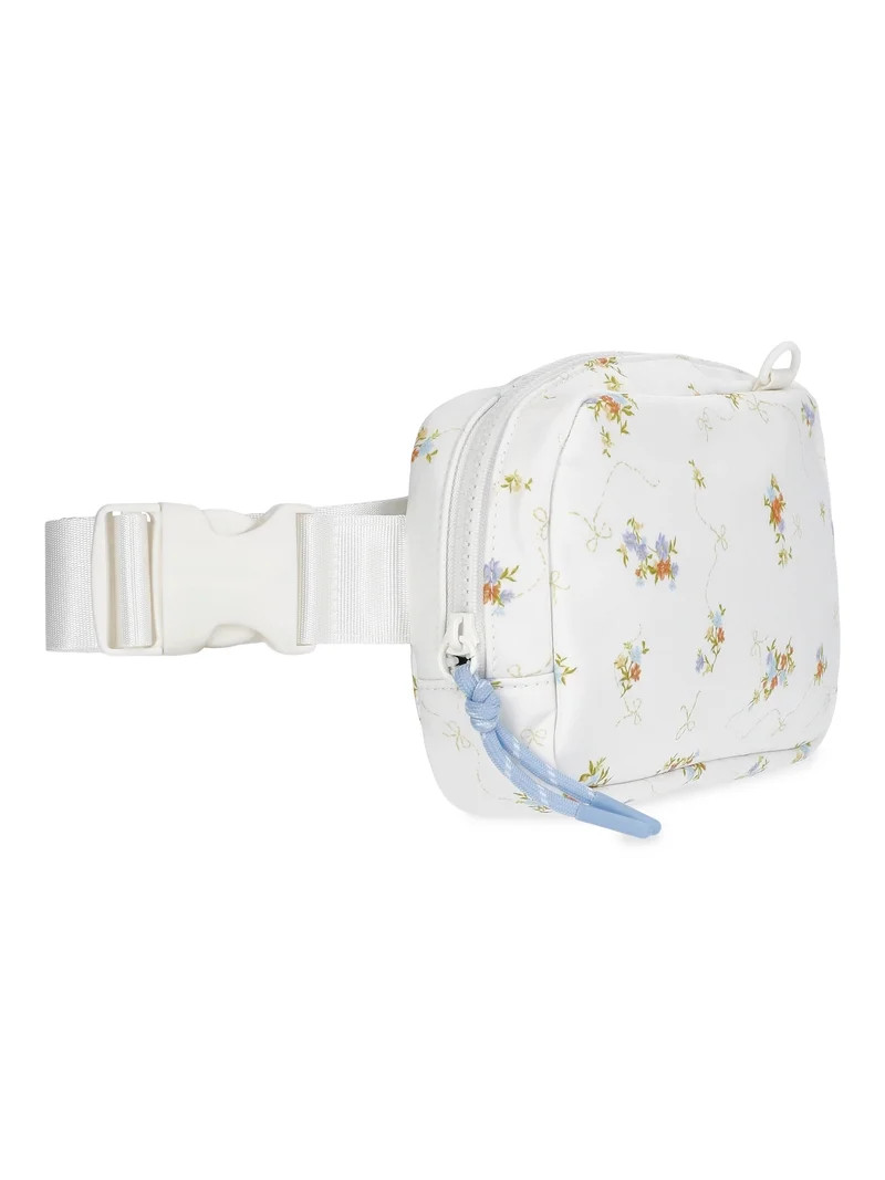 No Boundaries Women's Hands Free Fanny Pack, Off-White Lilacs | Walmart (US)