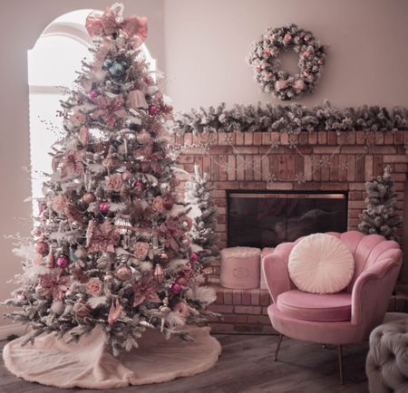 Pink Christmas Decor and Christmas Tree #pink 

#LTKSeasonal #LTKHoliday #LTKhome