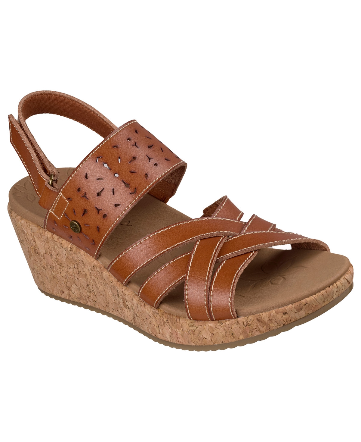 Skechers Women's Arch Fit Beverlee 2.0 - Natural Era Wedge Sandals from Finish Line - Luggage | Macy's