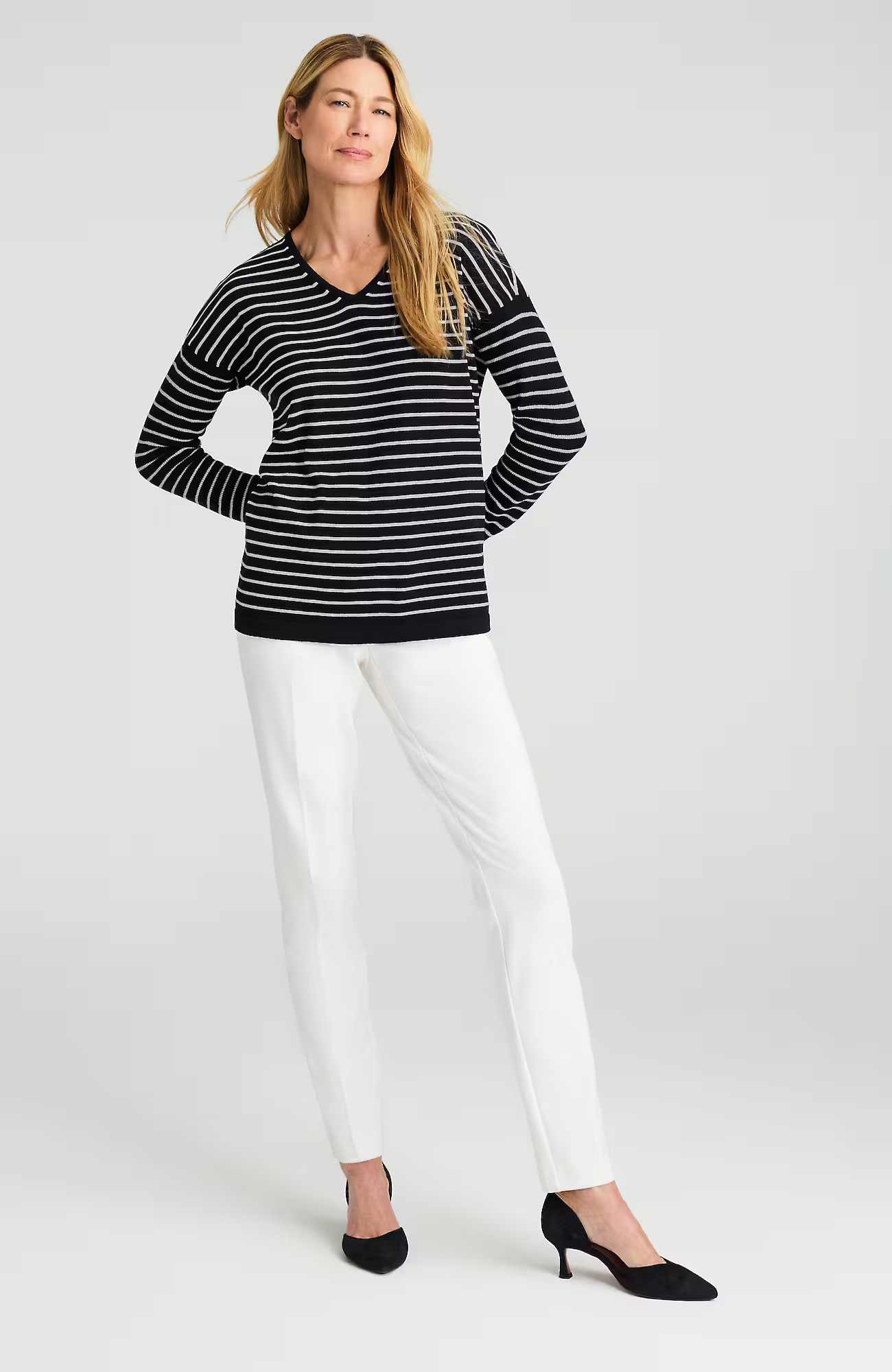 J.Jill Wearever Fine-Gauge Striped Sweater | J. Jill