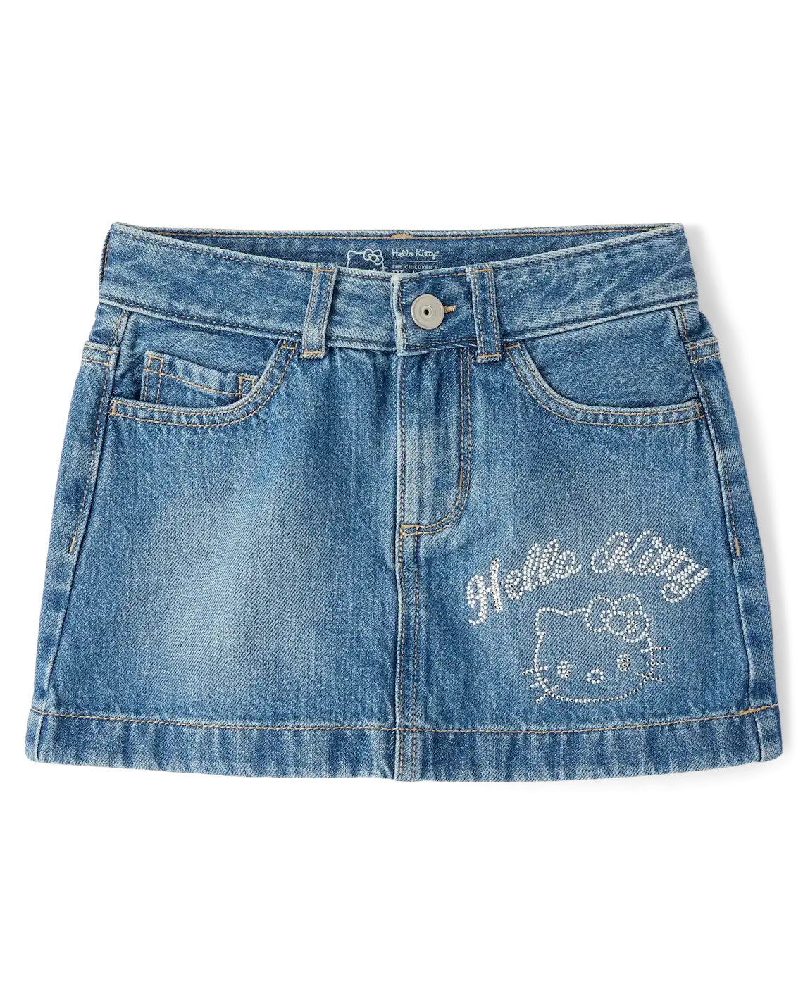 Girls Hello Kitty® Rhinestone Denim Skirt - blue | The Children's Place