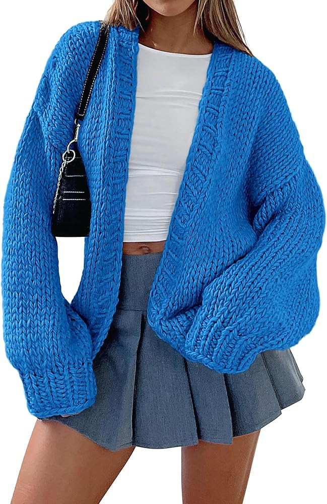 PRETTYGARDEN Cardigan Sweaters for Women Trendy Fall Fashion 2025 Long Sleeve Chunky Knit Cardiga... | Amazon (US)