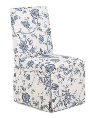 20x39 Floral Slipcover Rolling Caster Wheel Dining Chair | Polyester | Marshalls