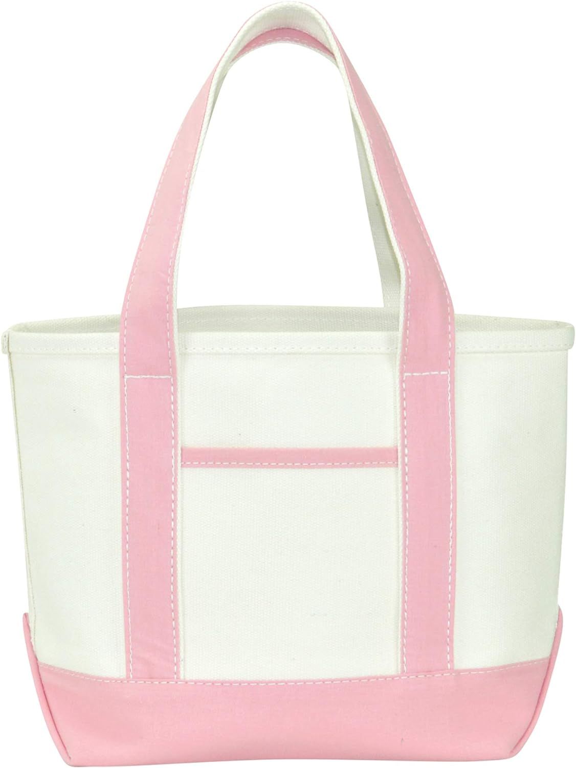 DALIX 14" Mini Small Cotton Canvas Party Favor Wedding Gift Tote Bag in Pink | Amazon (US)