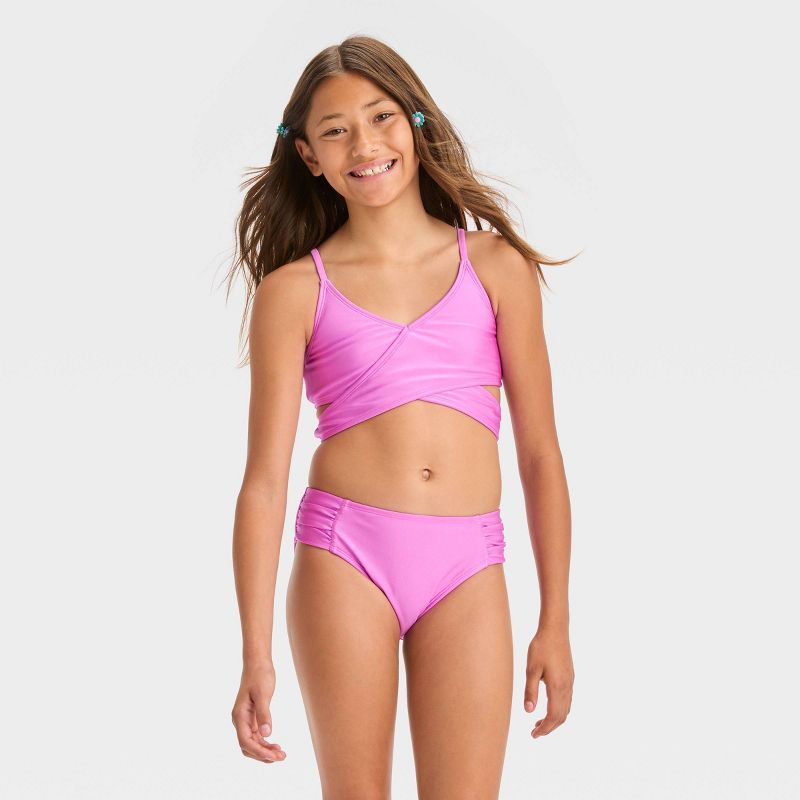 Girls' 'It’s a Wrap' Solid Bikini Set - art class™ | Target
