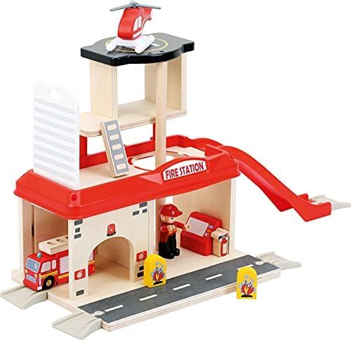 Small Foot Wooden Toys Fire Station playset complete with all accessories designed for kids ages 3+ | Amazon (US)