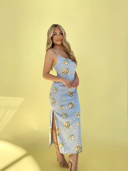 Baby Blue Blooms Maxi Dress | Lane 201 Boutique