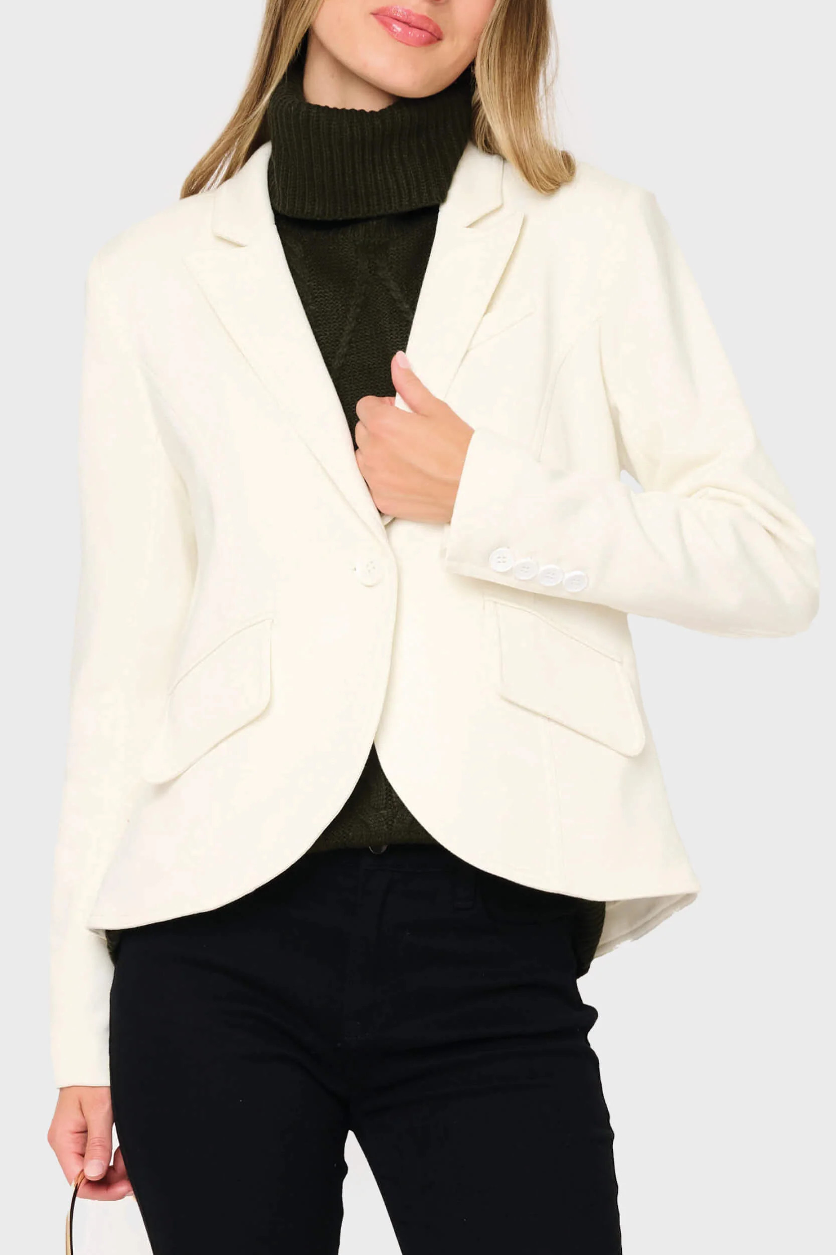 Notch Lapel Stretch Knit Blazer | Gibsonlook