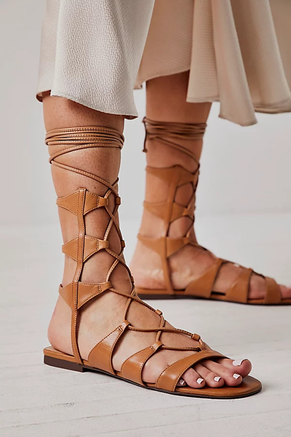 Cassia Gladiator Sandals by Free People, Nude Caramel, US 6 | Free People (Global - UK&FR Excluded)