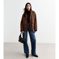 Women's Brown Soft Faux Suede Lightweight Blazer New Look | New Look (UK)
