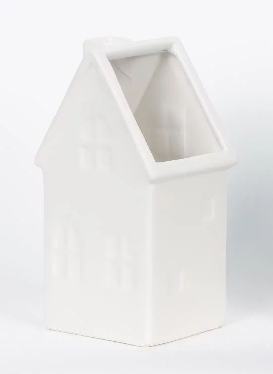 Ceramic House Tabletop Christmas Decoration, 8 in, White, by Holiday Time - Walmart.com | Walmart (US)