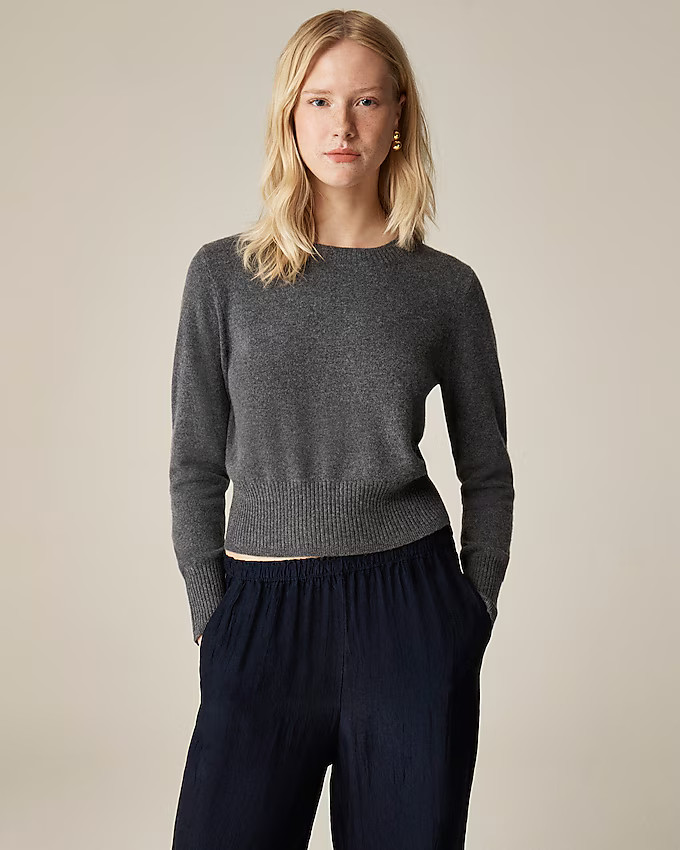 Cashmere shrunken crewneck sweater | J. Crew US