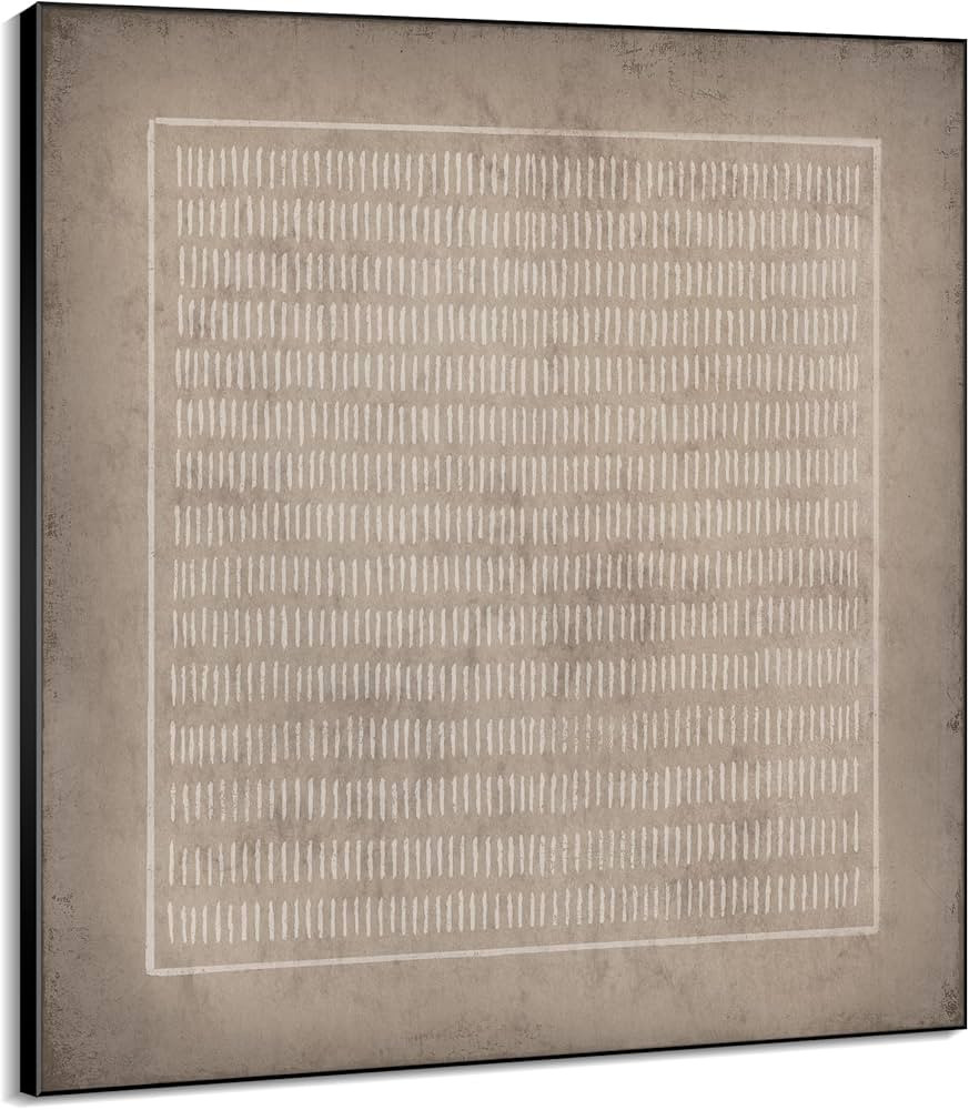 60"x60" XL Framed Wall Art - Abstract Rustic Geometric Line Patter (Frame Assembly Required) | Amazon (US)