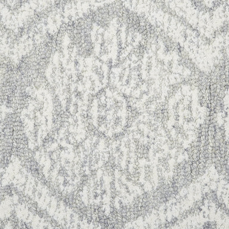 Better Homes & Gardens Suzani Light Grey Medallion Wool Indoor Rug Runner, 2.5' x 7' | Walmart (US)