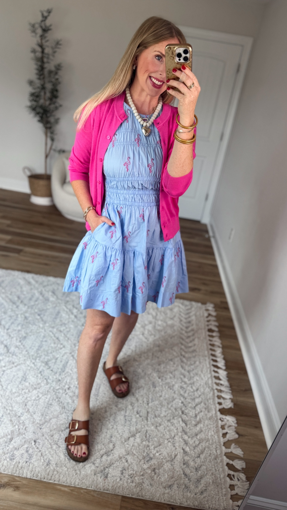 Daily try on, Walmart outfit, Walmart fashion, Walmart try on, free assembly, flamingo dress, pink cardigan

#LTKootd #LTKmomlife