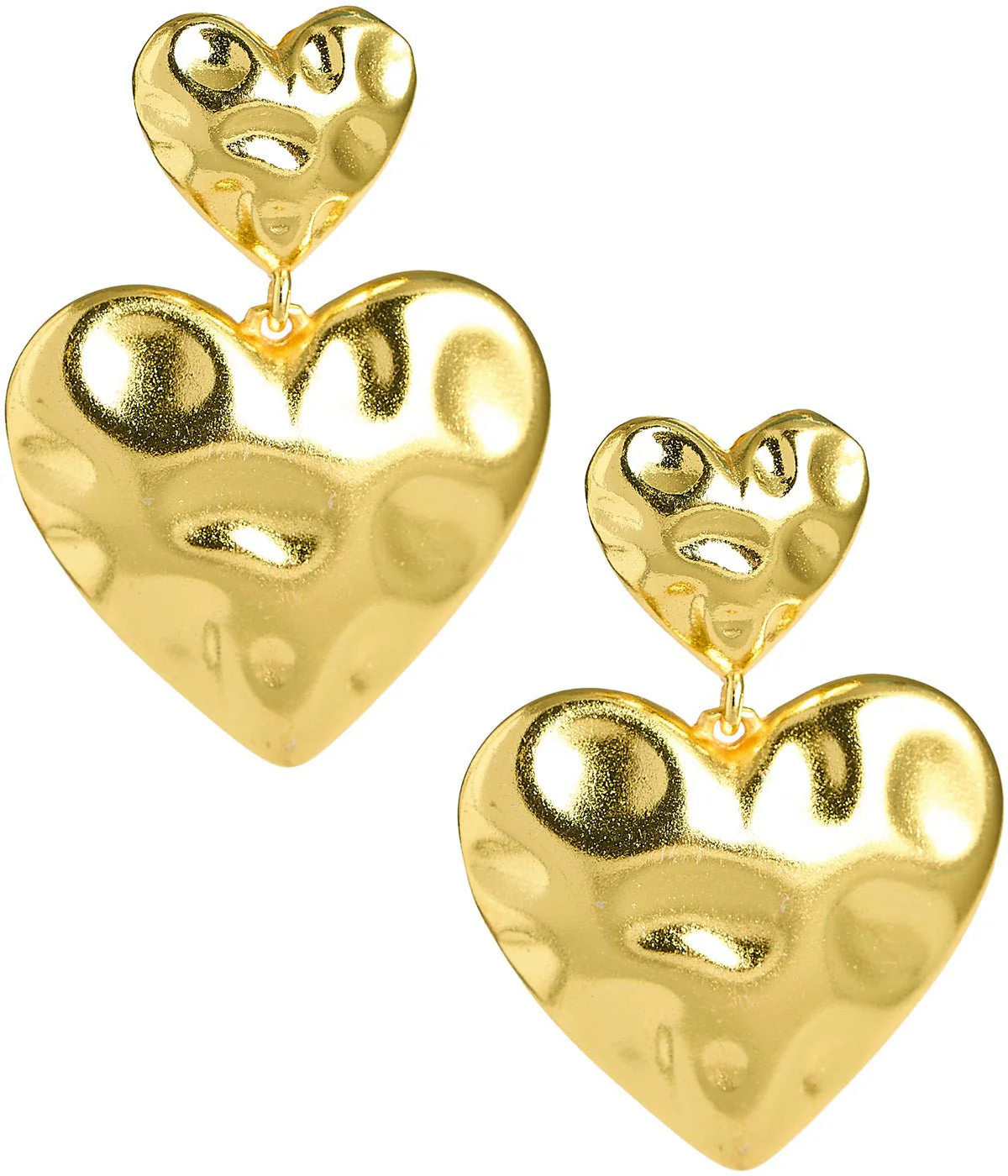 Fallen - Hammered Gold Heart Earring- 18k Gold Plated | Lisi Lerch Inc
