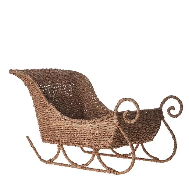 Woven Wicker Sleigh 18 Inch | Antique Farm House