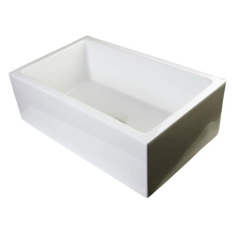 AB3018SB-B 30" L x 18" W Thick Wall Fireclay Single Bowl Farmhouse Kitchen Sink | Wayfair North America