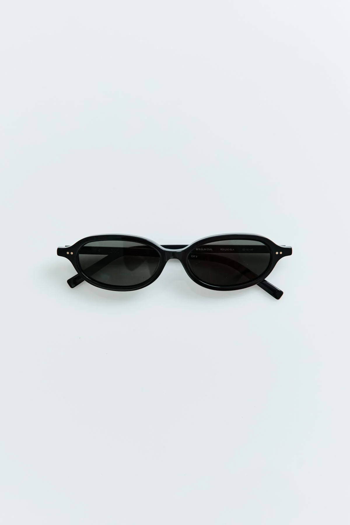 90s Slim Oval Sunglasses - Black | St. Agni (US, UK, EU)