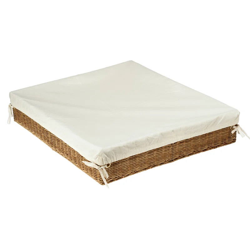 Wicker Under Bed Basket with Cotton Liner & Cover | Wayfair North America