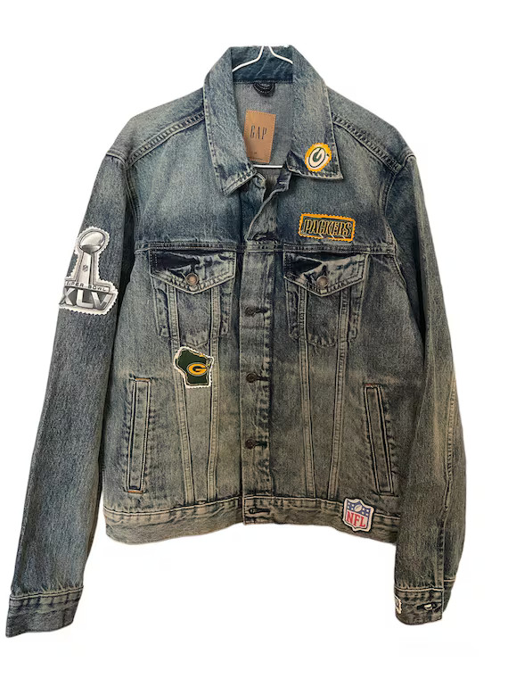 Sz Medium Green Bay Packers Jean Jacket - Etsy | Etsy (US)