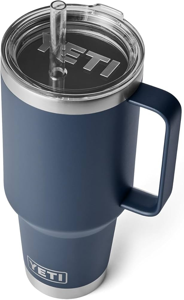 YETI Rambler Tumbler with Handle and Straw Lid, Vacuum Insulated Travel Mug, Stainless Steel | Amazon (US)