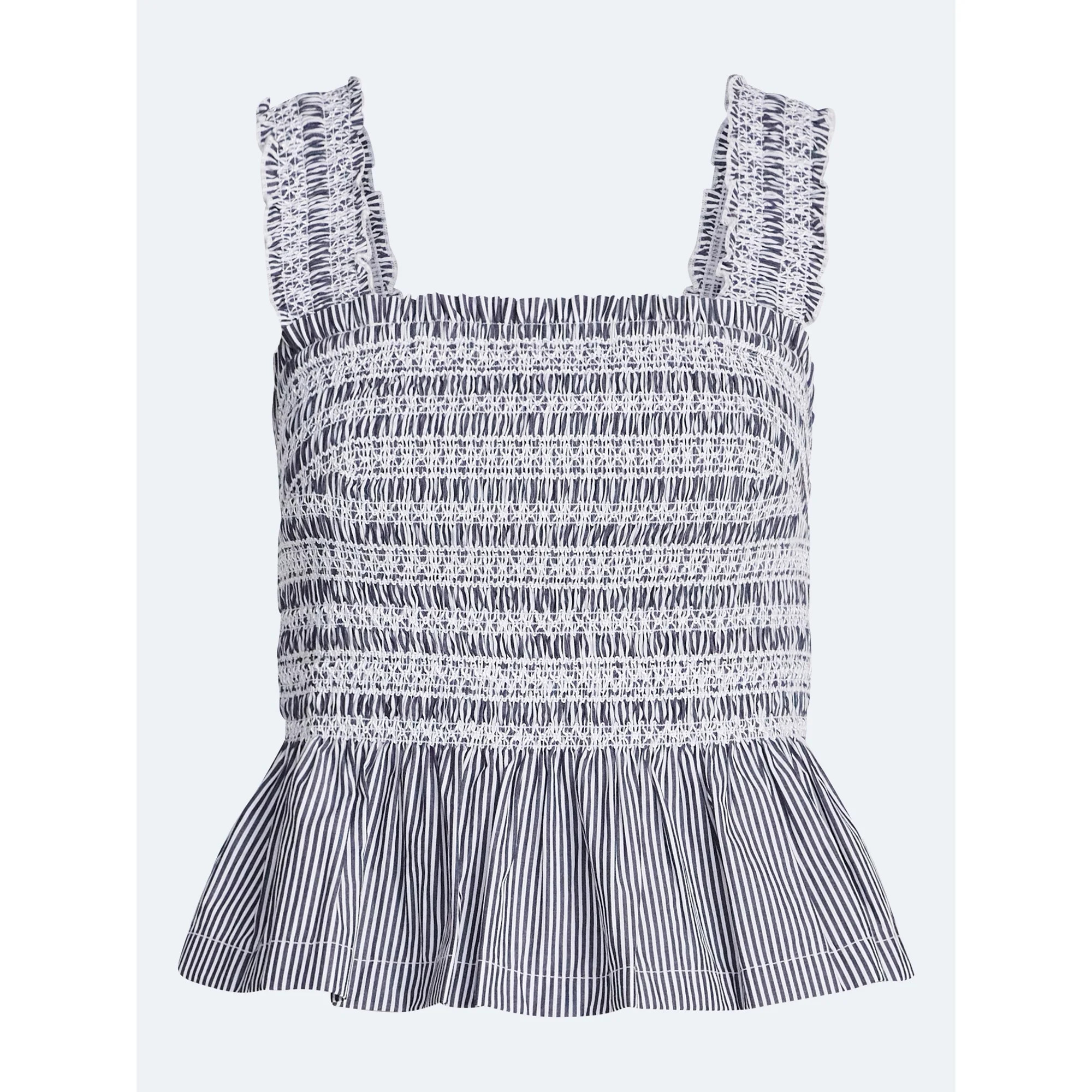 Free Assembly Women's and Women's Plus Smocked Cotton Tank Top with Peplum Hem, Sizes XS-4X | Walmart (US)