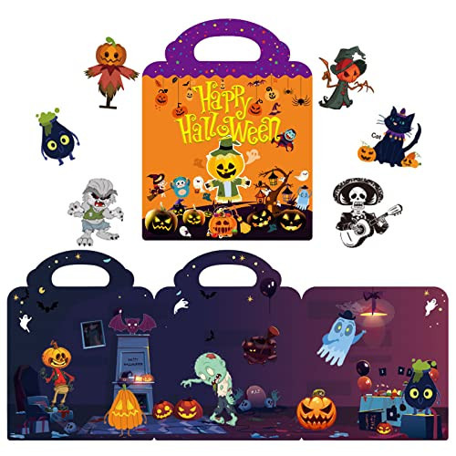 Halloween Sticker Book for Kids 2-4, Reusable Sticker Toys for 1-3 Toddlers Boys Girls Birthday Gifts, Toddler Learning Toys Halloween Educational Gift for Toddlers Kids | Amazon (US)