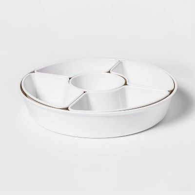 6pc Melamine 5-Section Serving Platter White - Threshold&#8482; | Target