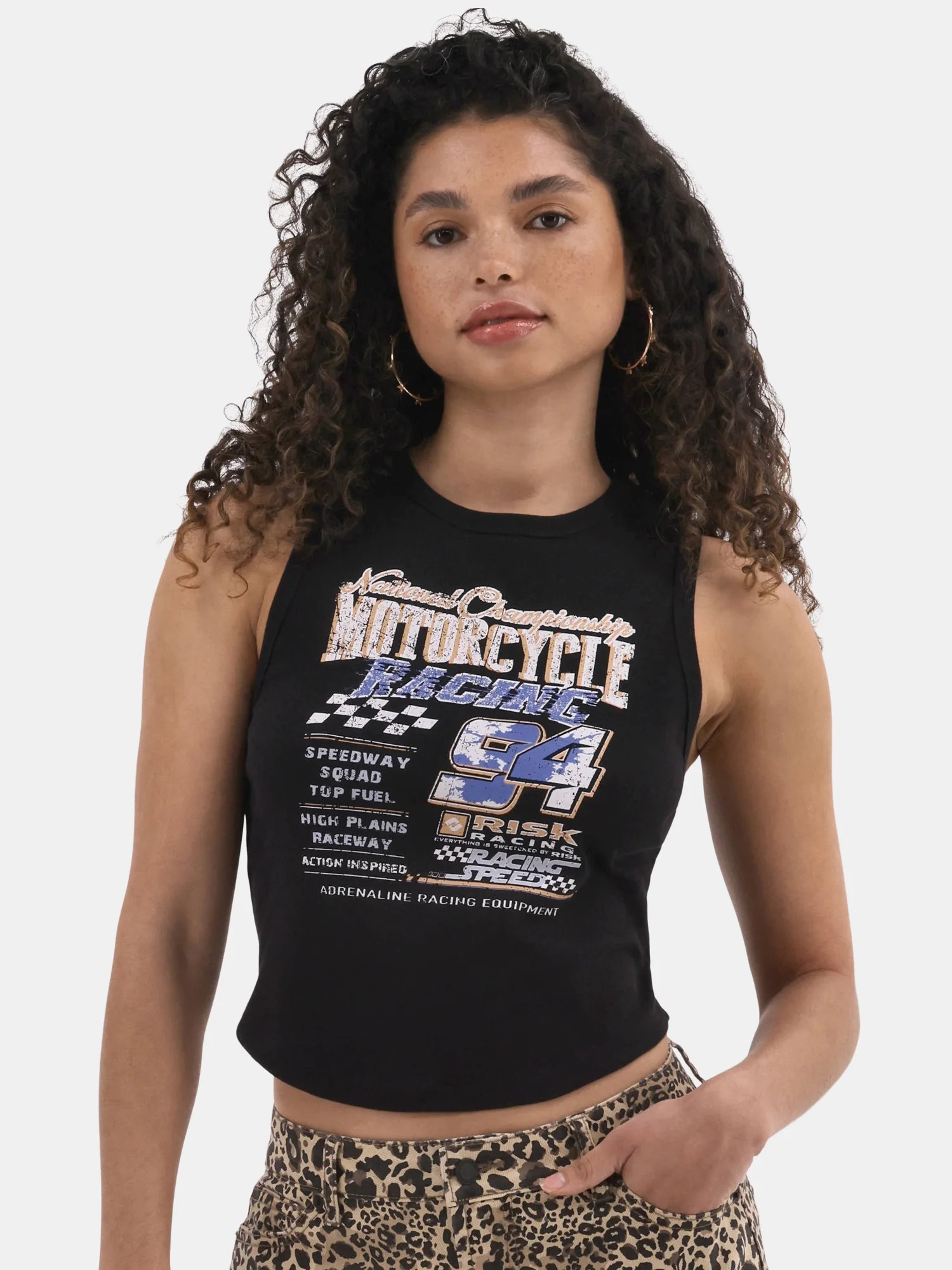 No Boundaries Cropped Graphic Cotton Tank Top, Women's | Walmart (US)