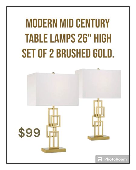 Mod mid century table lamps. Set of two brushed gold. 

#lamps

#LTKhome